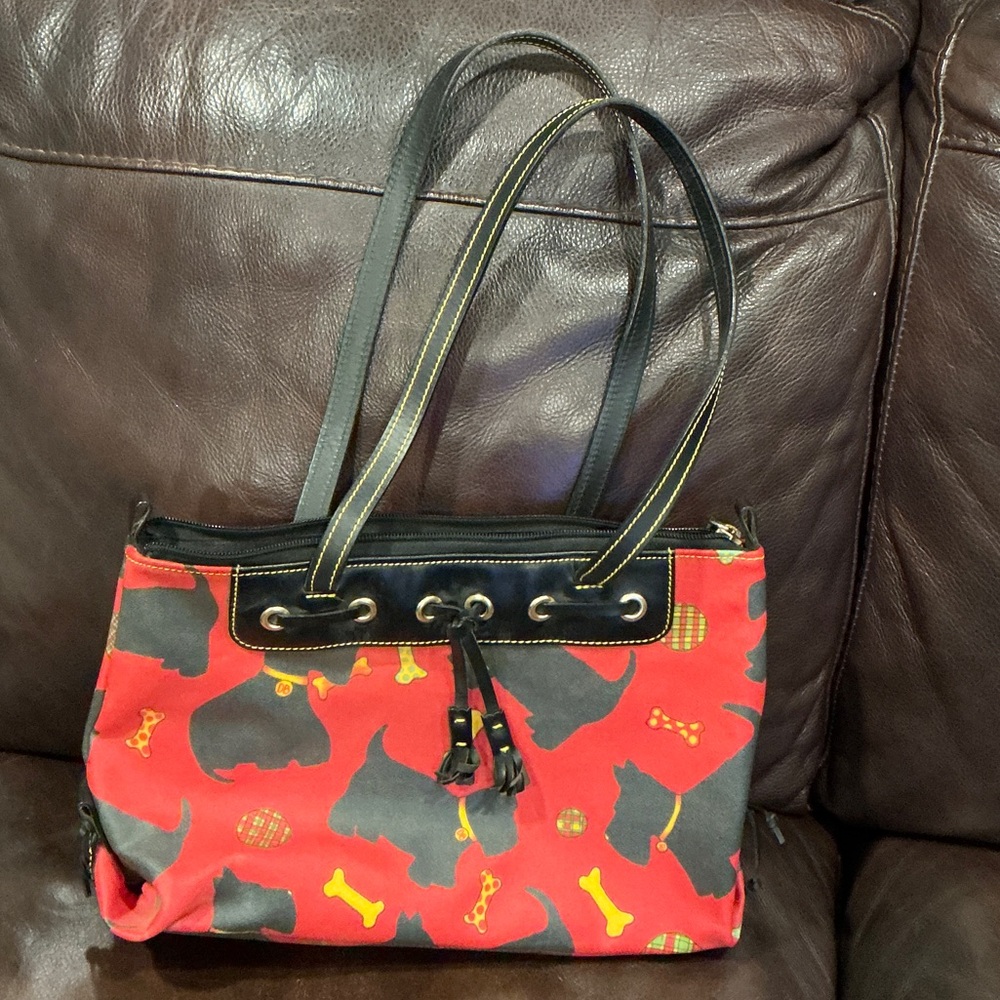 DOONEY and BOURKEY Stylish Red and Black Women's Tote Bag